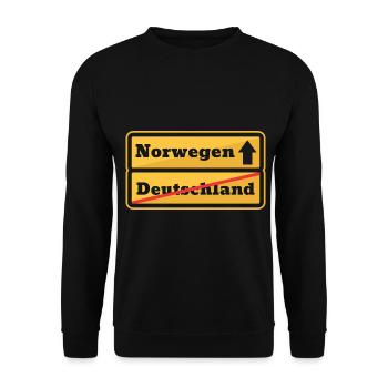 Norwegen Reisen Urlaub Geburtstag Weihnachten - Unisex Pullover - Schwarz - Vorne - Alina (178cm) & Michal (187cm)