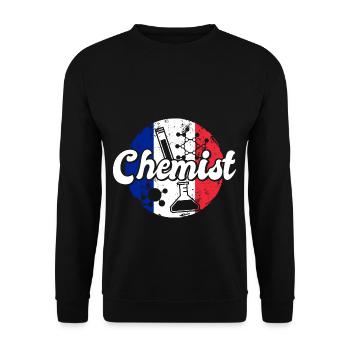 Chemist France Flag Laboratory Chemistry Lab Tech - Unisex Sweatshirt - black - Front - Alina (178cm) & Michal (187cm)