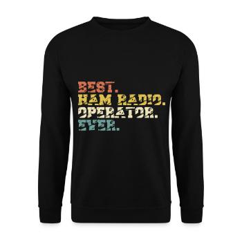 Best Ham Radio Operator Dad Sprüche Vintage - Unisex Pullover - Schwarz - Vorne - Alina (178cm) & Michal (187cm)