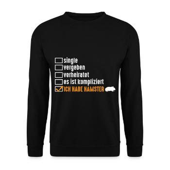 Nagetier Hamsterbesitzer Hamster - Unisex Pullover - Schwarz - Vorne - Alina (178cm) & Michal (187cm)