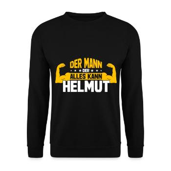 Helmut Der Mann Der Alles Kann Vorname Helmut - Unisex Pullover - Schwarz - Vorne - Alina (178cm) & Michal (187cm)
