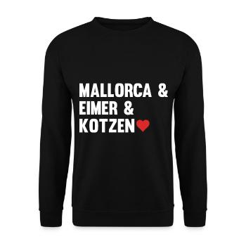 Party Urlaub Mallorca - Unisex Pullover - Schwarz - Vorne - Alina (178cm) & Michal (187cm)