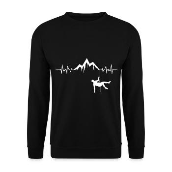 Speleologist Heartbeat Cave Exploration - Unisex Sweatshirt - black - Front - Alina (178cm) & Michal (187cm)