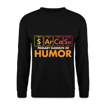 Sarcasm Primary Elements of Humor - Unisex Pullover - Schwarz - Vorne - Alina (178cm) & Michal (187cm)