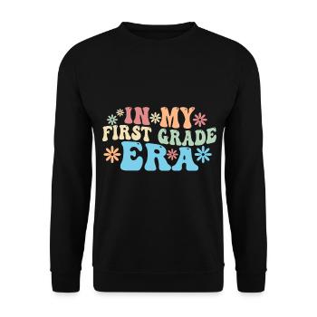 Dans ma première année, premier jour d’école - Sweat-shirt Unisexe - noir - Devant - Alina (178cm) & Michal (187cm)