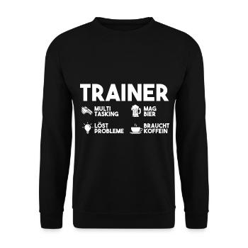 Bier Sportmannschaft Trainer - Unisex Pullover - Schwarz - Vorne - Alina (178cm) & Michal (187cm)