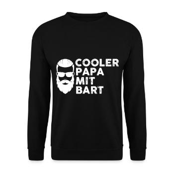 Papa Vater Bärtig Bartträger Schnurrbart Bart - Unisex Pullover - Schwarz - Vorne - Alina (178cm) & Michal (187cm)