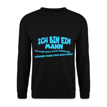 Je suis un homme, oublie les choses humour - Sweat-shirt Unisexe - noir - Devant - Alina (178cm) & Michal (187cm)