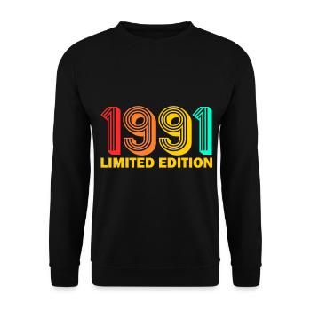 1991 born Born 1991 Gift Birthday - Unisex Sweatshirt - black - Front - Alina (178cm) & Michal (187cm)