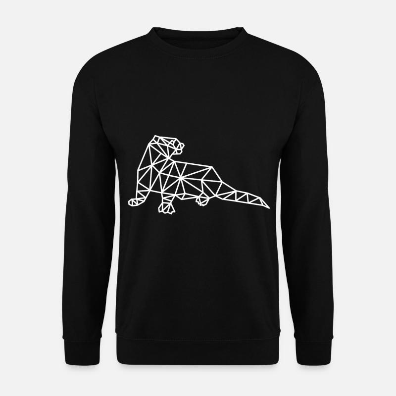 Otter Geometric Line - Unisex Sweatshirt - black