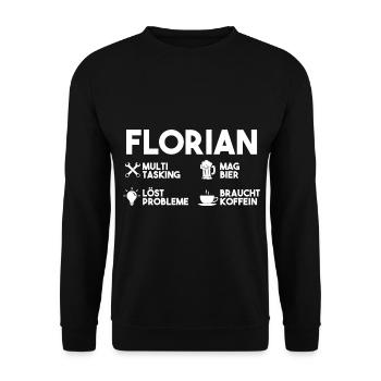 Florian - Unisex Pullover - Schwarz - Vorne - Alina (178cm) & Michal (187cm)