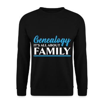 Genealogy It's about the family genealogists - Unisex Sweatshirt - black - Front - Alina (178cm) & Michal (187cm)