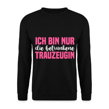 Hochzeit Junggesellenabschied Trauzeugin - Unisex Pullover - Schwarz - Vorne - Alina (178cm) & Michal (187cm)