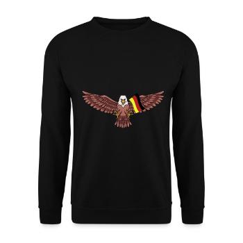 Adler Tor Deutschland Fahne Fantasy Länder Fußball - Unisex Pullover - Schwarz - Vorne - Alina (178cm) & Michal (187cm)