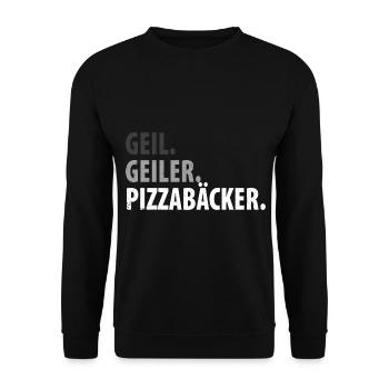 Pizzabäcker Pizza Backen Pizzeria Herren Männer - Unisex Pullover - Schwarz - Vorne - Alina (178cm) & Michal (187cm)