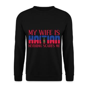 Haiti Ehefrau - Unisex Pullover - Schwarz - Vorne - Alina (178cm) & Michal (187cm)