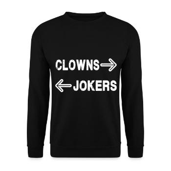 Clowns Left, Jokers Right - Meme - Unisex Sweatshirt - black - Front - Alina (178cm) & Michal (187cm)