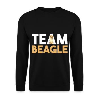 Hund Beagle - Unisex Pullover - Schwarz - Vorne - Alina (178cm) & Michal (187cm)