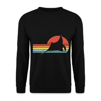 Mantarochen Retro Vintage Mantarochen Liebhaber - Unisex Pullover - Schwarz - Vorne - Alina (178cm) & Michal (187cm)
