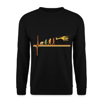 Helicopter Pilot ECG Heartbeat Evolution - Unisex Sweatshirt - black - Front - Alina (178cm) & Michal (187cm)