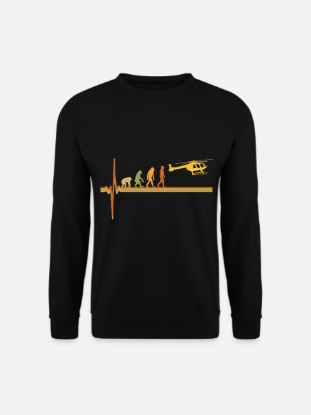Helicopter Pilot ECG Heartbeat Evolution - Unisex Sweatshirt - black