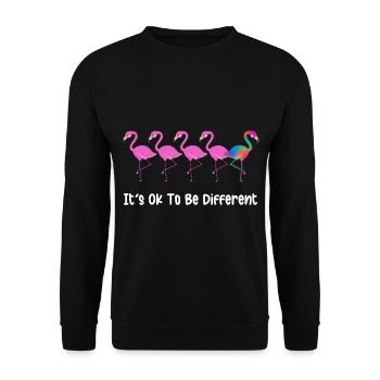 It's Ok To Be Different - Flamingoes - Unisex Sweatshirt - black - Front - Alina (178cm) & Michal (187cm)