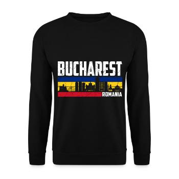 Bukarest Rumänien - Unisex Pullover - Schwarz - Vorne - Alina (178cm) & Michal (187cm)
