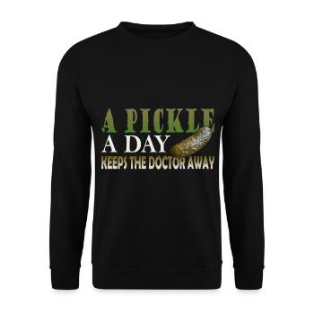 A Pickle a day keeps the Doctor away - Unisex Sweatshirt - black - Front - Alina (178cm) & Michal (187cm)