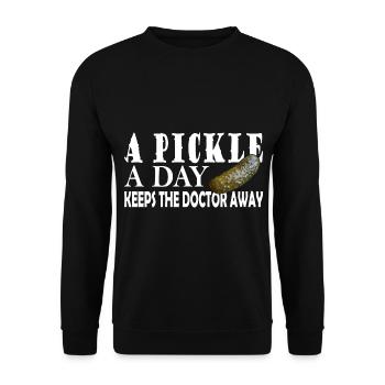 A Pickle a day keeps the Doctor away - Unisex Sweatshirt - black - Front - Alina (178cm) & Michal (187cm)