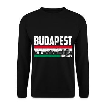 Budapest Hungary - Unisex Sweatshirt - black - Front - Alina (178cm) & Michal (187cm)