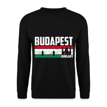 Budapest Hungary City - Unisex Sweatshirt - black - Front - Alina (178cm) & Michal (187cm)