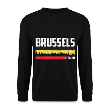 Bruxelles ville Belgique - Sweat-shirt Unisexe - noir - Devant - Alina (178cm) & Michal (187cm)