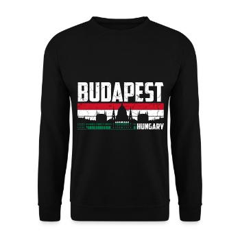 Budapest Hungary city - Unisex Sweatshirt - black - Front - Alina (178cm) & Michal (187cm)