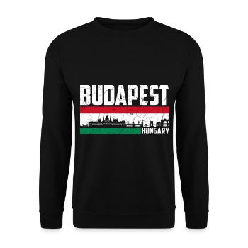 Budapest Hungary City - Unisex Sweatshirt - black - Front - Alina (178cm) & Michal (187cm)