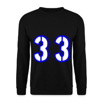 33 Zahl Symbol - Unisex Pullover - Schwarz - Vorne - Alina (178cm) & Michal (187cm)