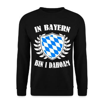 In Bayern bin i dahoam - Unisex Pullover - Schwarz - Vorne - Alina (178cm) & Michal (187cm)