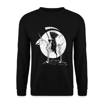Squelette de la Licorne d'Halloween - Sweat-shirt Unisexe - noir - Devant - Alina (178cm) & Michal (187cm)