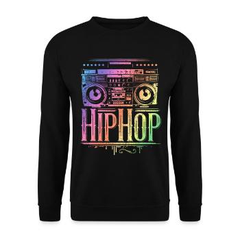 Hip Hop - Rap - HipHop Music - Unisex Sweatshirt - black - Front - Alina (178cm) & Michal (187cm)
