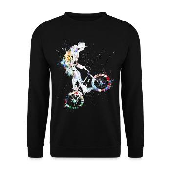BMX Fahrrad / BMX Bike / BMX Freestyle - Sweat-shirt Unisexe - noir - Devant - Alina (178cm) & Michal (187cm)