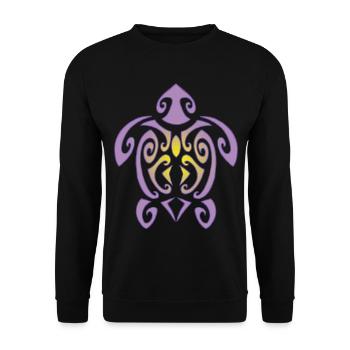 Tortue de Polynésie - Sweat-shirt Unisexe - noir - Devant - Alina (178cm) & Michal (187cm)