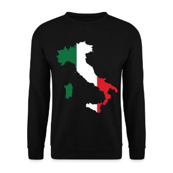 Italien Flagge Landkarte - Unisex Pullover - Schwarz - Vorne - Alina (178cm) & Michal (187cm)