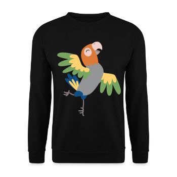 Perroquet - Sweat-shirt Unisexe - noir - Devant - Alina (178cm) & Michal (187cm)
