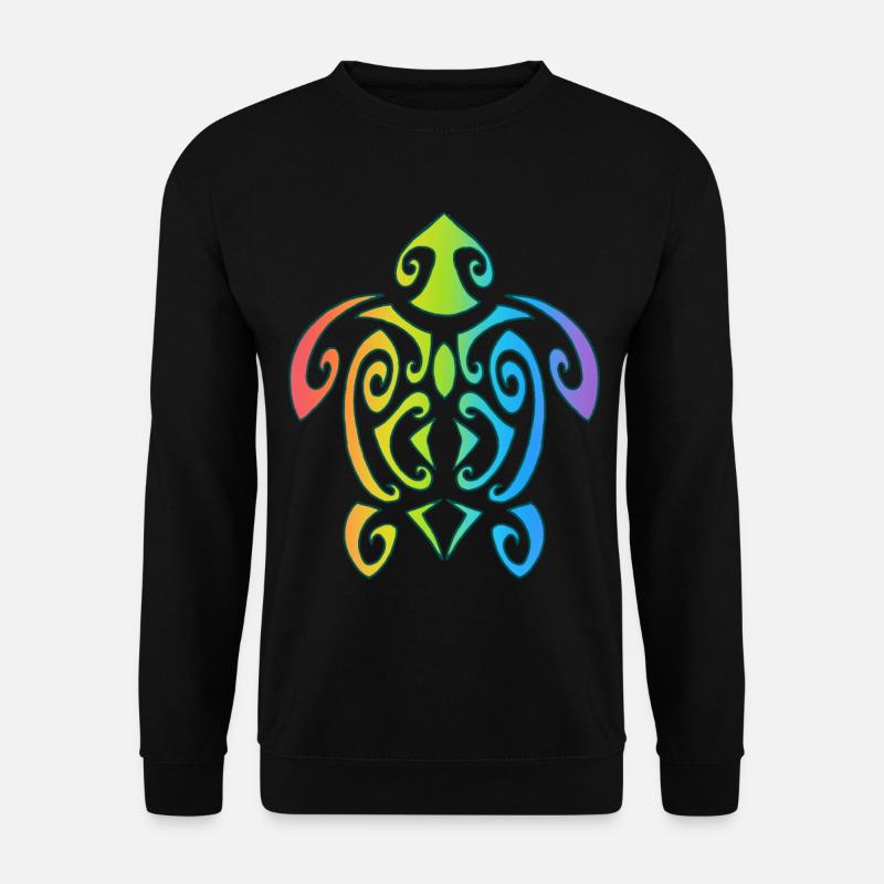 Rainbow Polynesian Turtle - Unisex Sweatshirt - black
