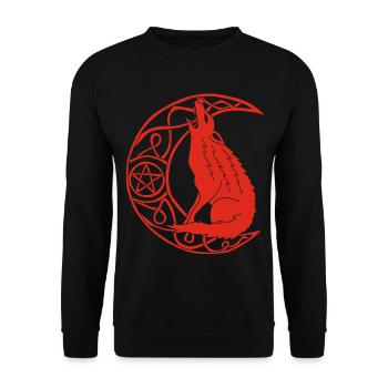Hurlement du loup rouge - Sweat-shirt Unisexe - noir - Devant - Alina (178cm) & Michal (187cm)