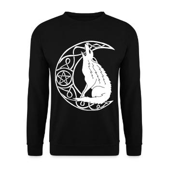 Hurlement du loup blanc - Sweat-shirt Unisexe - noir - Devant - Alina (178cm) & Michal (187cm)