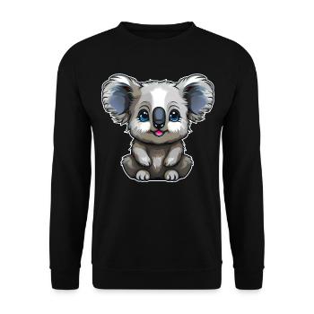 Niedlicher kleiner Koala Bär - Unisex Pullover - Schwarz - Vorne - Alina (178cm) & Michal (187cm)