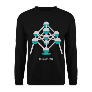 Atomium 1958 - Unisex Pullover - Schwarz - Vorne - Alina (178cm) & Michal (187cm)