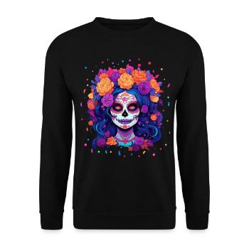 Los Muertos Jour Des Morts Halloween Femme - Sweat-shirt Unisexe - noir - Devant - Alina (178cm) & Michal (187cm)