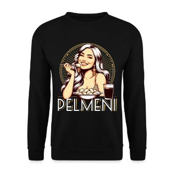 Pelmeni Yummy Gift - Unisex Sweatshirt - black - Front - Alina (178cm) & Michal (187cm)