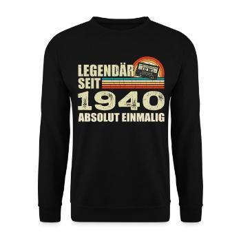 Légendaire depuis 1940 - absolument unique - Sweat-shirt Unisexe - noir - Devant - Alina (178cm) & Michal (187cm)
